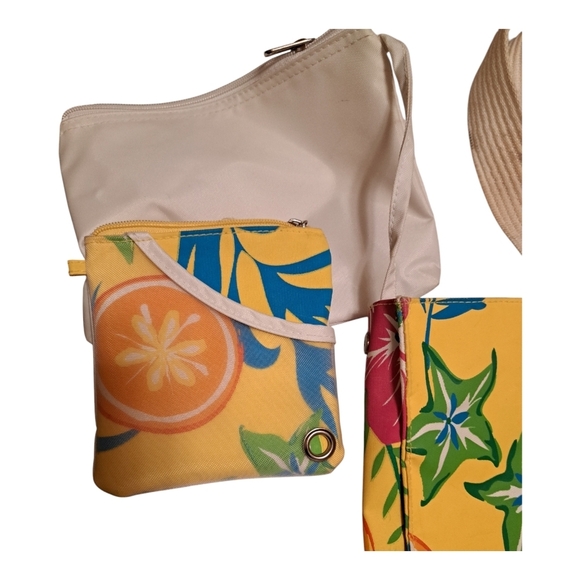 Summer Living Yellow Floral Tropical Beach Tote Bag - Picture 12 of 12